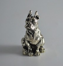 N4475 STATUETTA PITBULL CANE RIVESTITO in ARGENTO PATERNA & LIVI