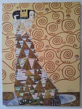 Gustav Klimt l'attesa 120x90 CM Dipinto a mano Olio Dipinto Mano Tela con Telaio
