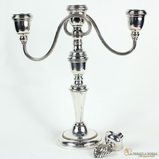 Candelabro antico in argento