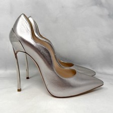 CASADEI Techno Blade Metal decolte a punta tacco a spillo argento metallizzato 36