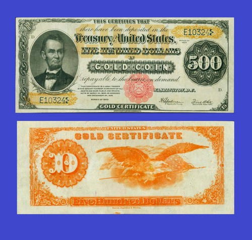 Usa 500 dollari 1922 - dollari,