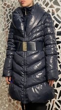 Elisabetta Franchi Celyn B Icy puffer cappotto piumino cintura collo largo 46 tg