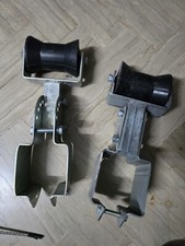 2 Rulli centrali reggichiglia con staffa basculate 100X100 mm per carrello barca