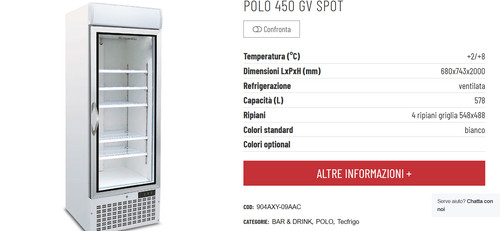 Frigo vetrina tecfrigo polo - frigo,