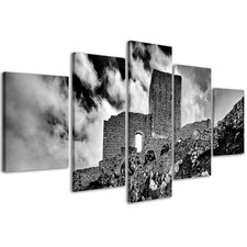 Quadro Moderno 200 x 90 cm Stampa su Tela XXL Volcei Arredamento Casa Hotel #055