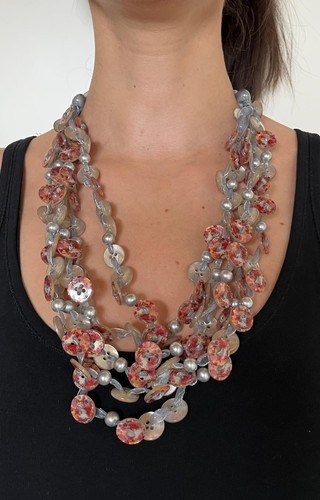 Collana bottoni resina - collana,