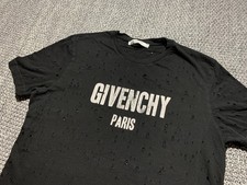 T-shirt Givenchy Paris effetto invecchiato logo nera uomo taglia M autentica