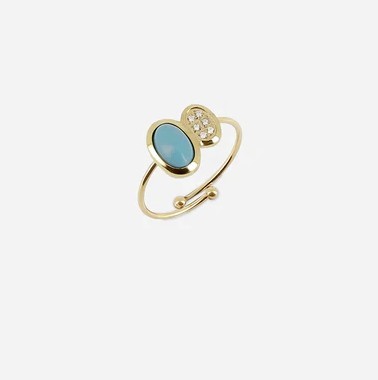 Anello acciaio turchese - acciaio,