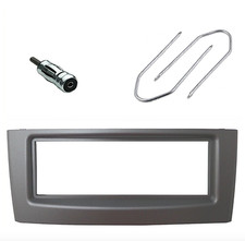 KIT MASCHERINA AUTORADIO FIAT GRANDE PUNTO ARGENTO DAL 2005 ANTENNA CHIAVETTE