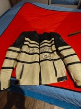 Giubbotto moto in pelle VINTAGE - Taglia L