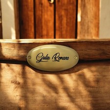 Targa Ovale 12x6 cm. in Ottone