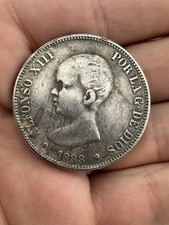 Moneta 5 Pesetas Spagna 1888