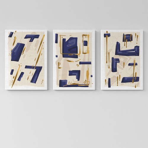 Set quadri astratti tela - set, su