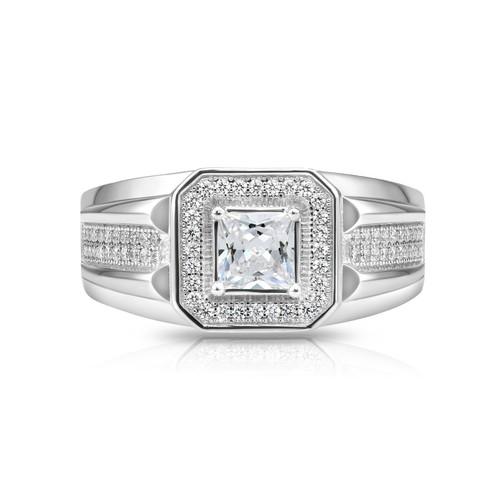 Anello solitario argento