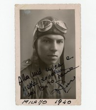 Aviatore Ritratto Regia Aeronautica Guerra Aviazione Militare Foto Cartolina