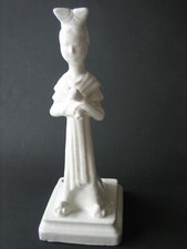 Marcello Fantoni, statua lampada di ceramica bianca, donna giapponese