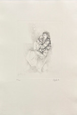 GIOVANNI CAPPELLI (1923-1994) Opera Incisione Acquaforte Donna Spaventata 1984