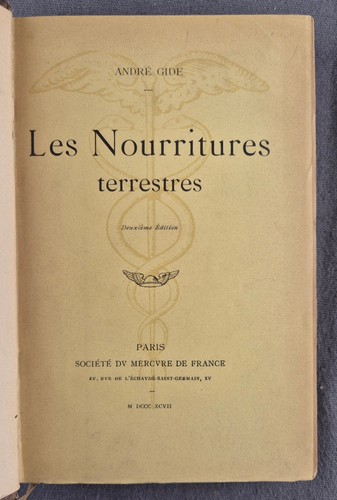 André gide les - gide, nourritures