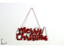 Decorazione Casa Natalizia Appendino in Legno Merry Christmas 21 x 9 cm