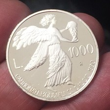 SAN MARINO-ARGENTO 1000 LIRE  1990 CAMPIONATI MONDIALI DI CALCIO