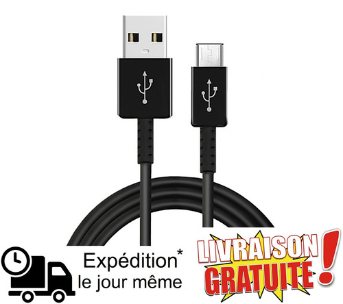 Câble micro usb noir - micro, 1m