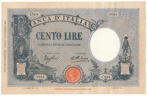 100 lire barbetti grande - 100,
