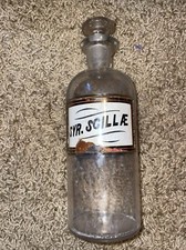 Syr. Scill AE Bottiglia vuota antica medicina farmacia con coperchio.