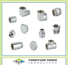RACCORDERIA RACCORDI IDRAULICI OTTONE CROMATO VARIE MISURE