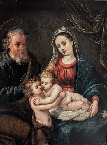 Sacra famiglia olio rame - famiglia,, su