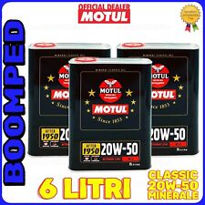 6 LITRI OLIO MINERALE MOTUL CLASSIC 20W50 MOTORE AUTO D'EPOCA 1950 1970 03MO51