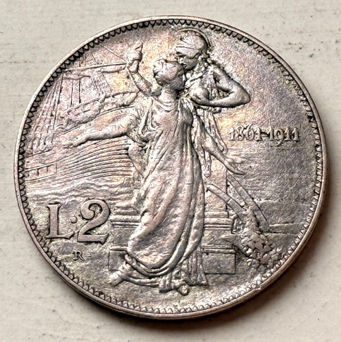Moneta argento lire 1911 - moneta, r