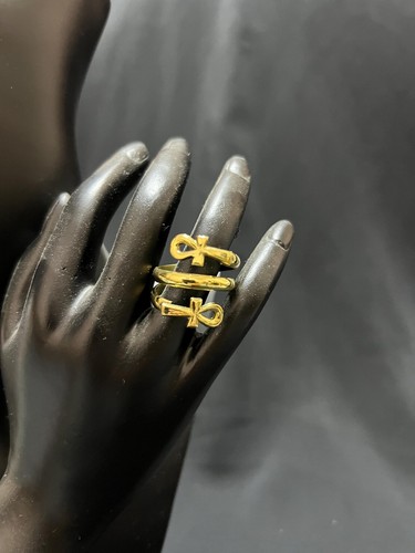 Anello egizio doppio ankh con - egizio,