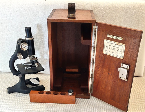 Vintage microscope british - microscope,