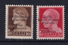 TIMBRES ITALIE REPUBLIQUE FASCISTE BASE ATLANTIQUE N 6** ET 8**