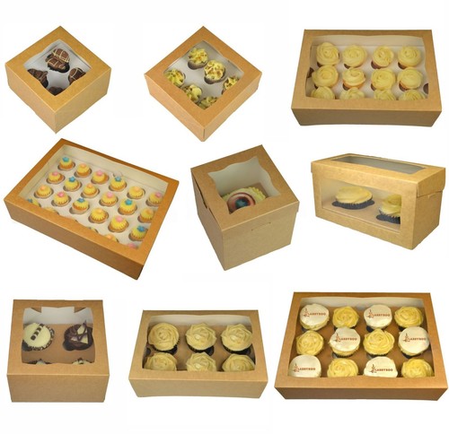 Scatole per cupcake - kraft, con