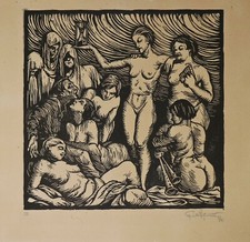 XILOGRAFIA Gravure Wood Etching Guido LA REGINA firmato, datato e numerato 1931