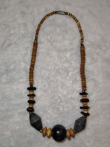 Collana vintage boho legno - vintage,