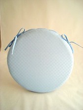 CUSCINO SEDIA CUCINA ROTONDO COTONE AZZURRO COPRICUSCINO COPRISEDIA LACCETTI