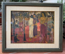 DIPINTO AD OLIO - NAVE NAVE MAHANA (PAUL GUGUIN) - ANTICA COPIA  FRANCESE