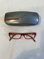 Occhiali da vista PRADA rossi donna rettangolari con custodia originale