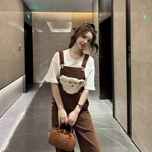 Tuta salopette donna marrone - tuta,