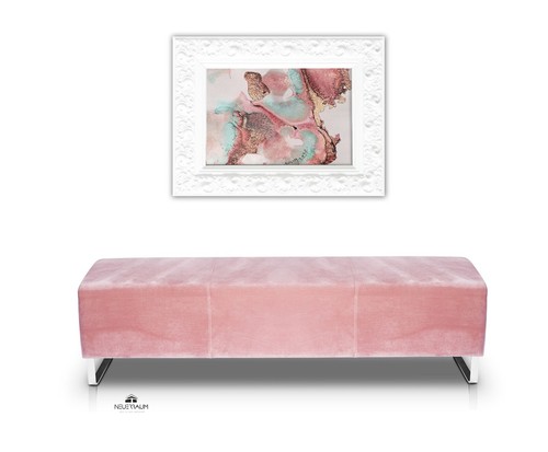 Panca velluto rosa - rosa, antico