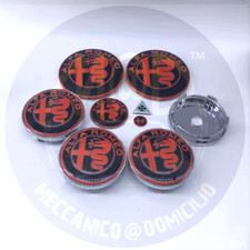 1 set 9 Pezzi 60mm Coprimozzo Rosso-Nero ALFA GT 159 147 156 166 Giulietta Brera
