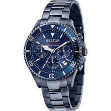 Sector No Limits 230 43mm Cassa Blu in Acciaio, Cinturino Blu in Acciaio,...
