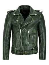 Giacca uomo biker verde