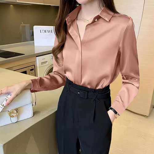 Top satin maniche - top,
