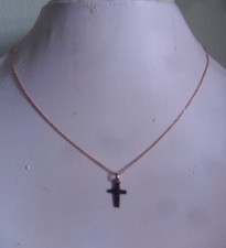 COLLANA PESAVENTO IN ARGENTO ROSATO 925 E CROCE NERA CON POLVERE DI SOGNI (120 €