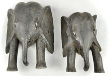 Elefanti in EBANO - fermalibri - arte africana - etnica - decorazione libreria 