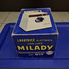 LAVATRICE ELETTRICA CON LUCE-MILADY-GIOCATTOLO VINTAGE IN LATTA-USATO-ANNI 70-