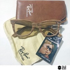B&L Ray-Ban USA Wayfarer Woodies Wood occhiali da sole vintage 1980s NOS (large)